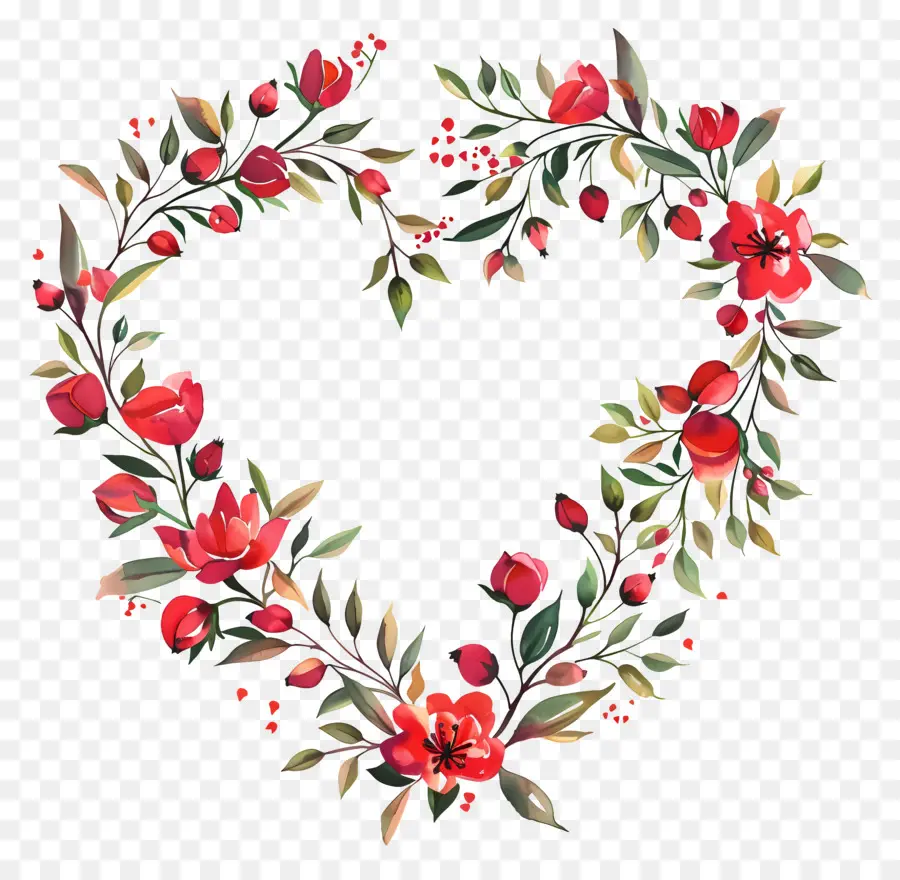 Coroa Floral Do Coração，Rose Coração PNG