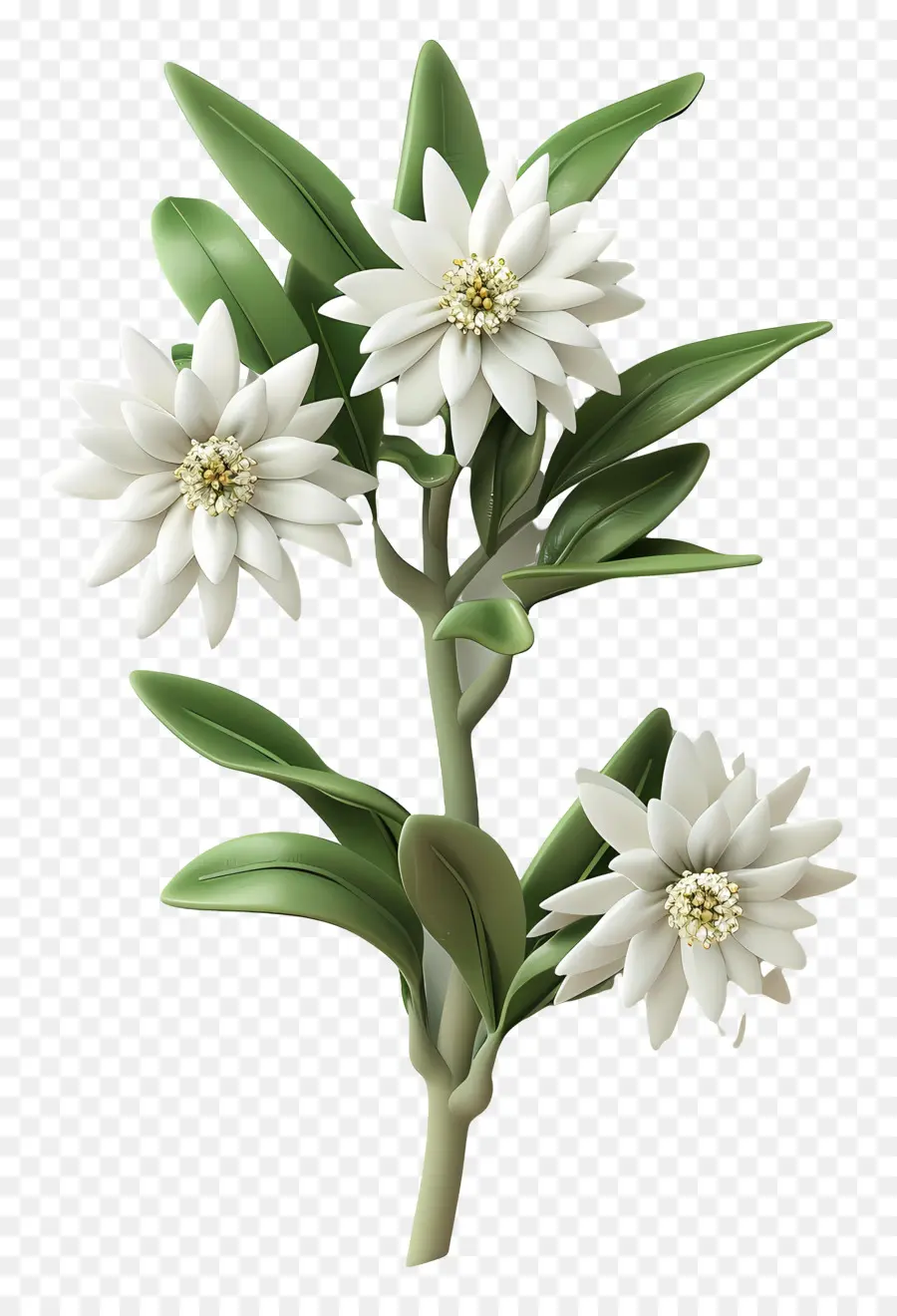 Edelweiss，Flores Brancas PNG