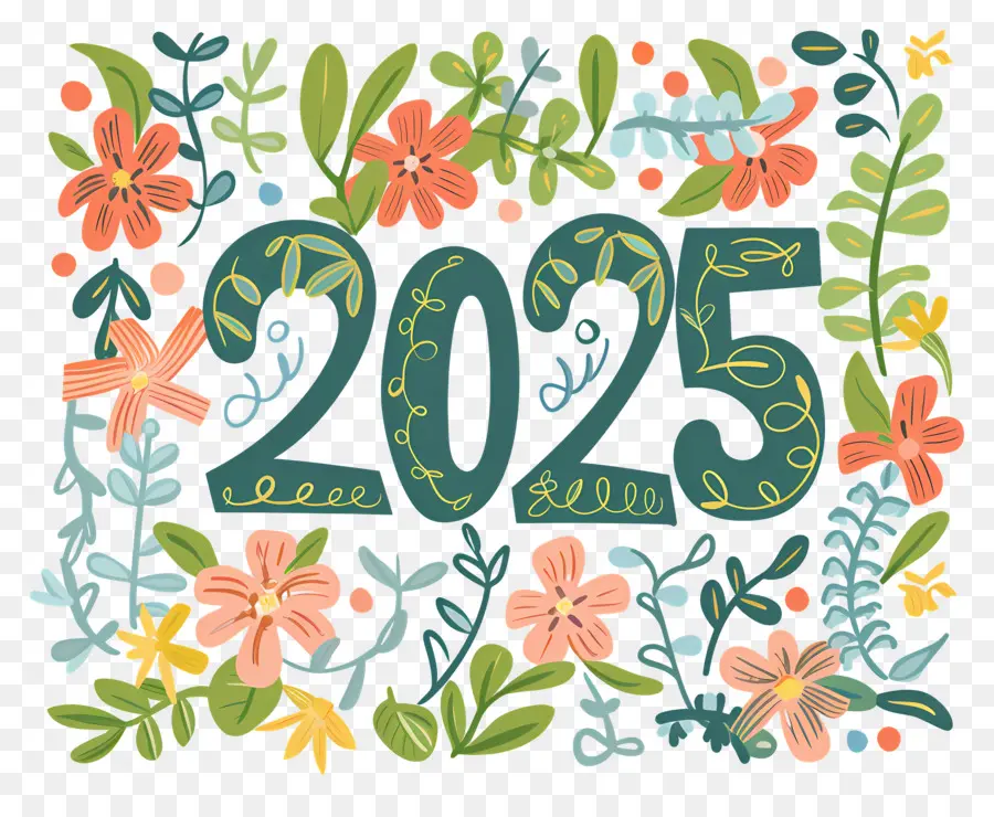 Ano Novo 2024，Floral Moldura PNG