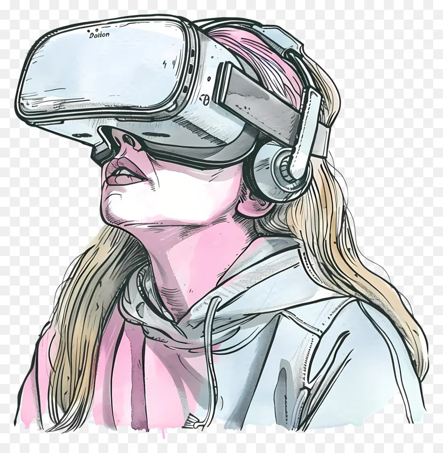 Mulher，Realidade Virtual PNG