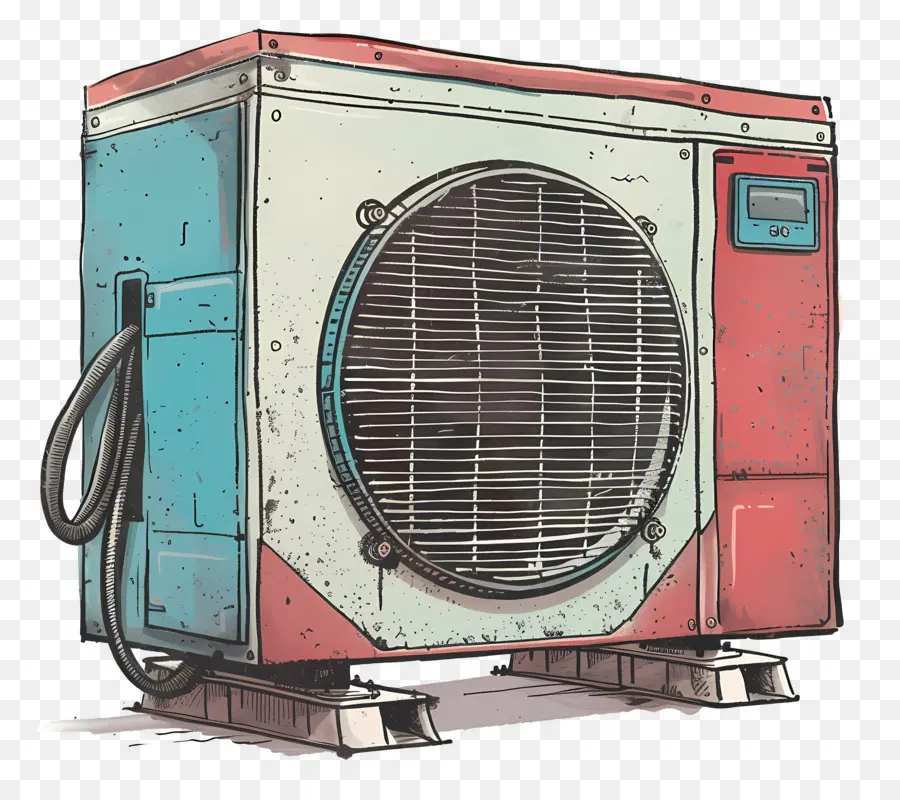Bomba De Calor，Unidade De Ar Condicionado Vintage PNG