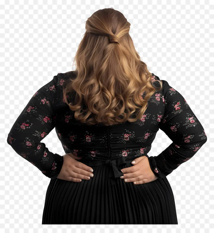 Mulher Gorda，Vestido Preto PNG