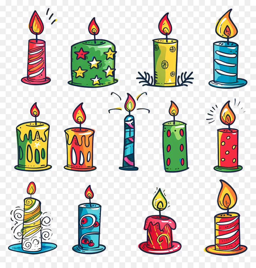 Velas De Natal，Velas Coloridas PNG