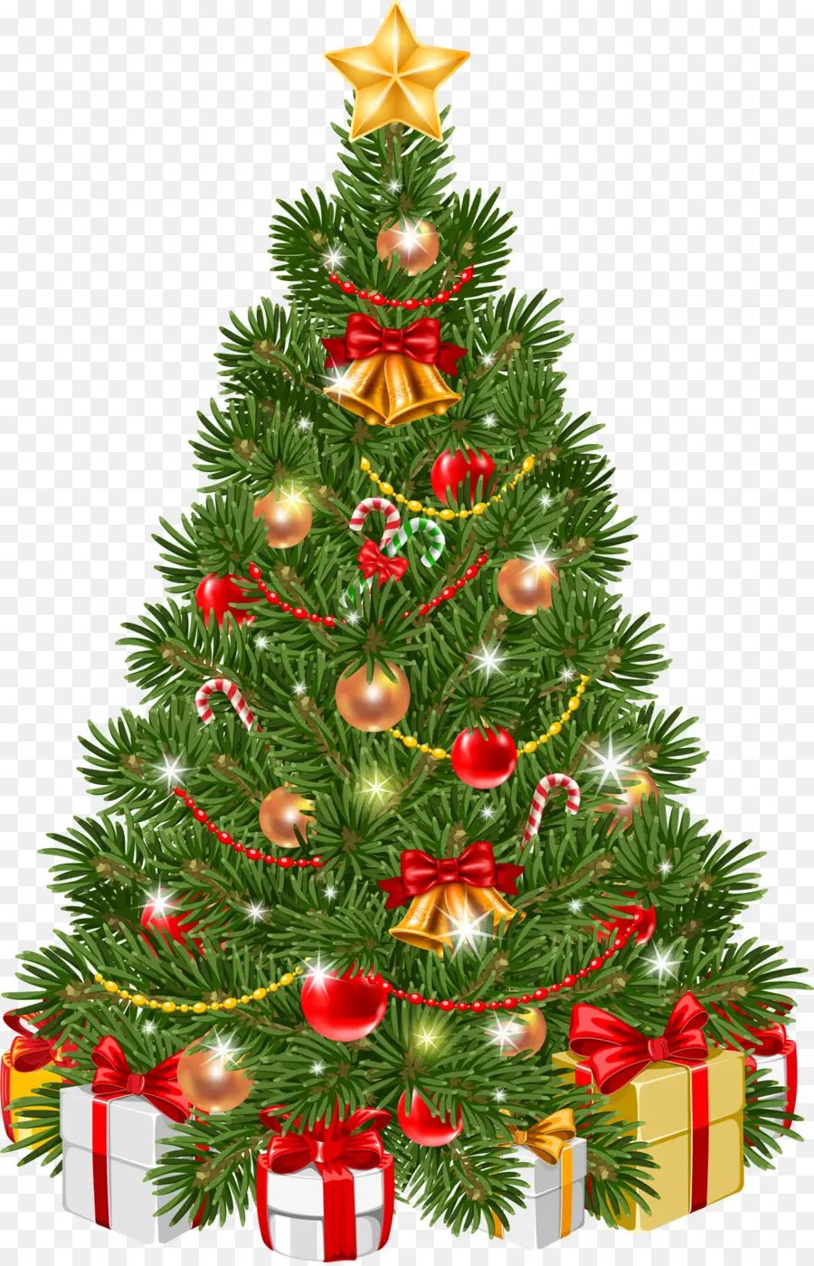 árvore De Natal，Laço Vermelho PNG