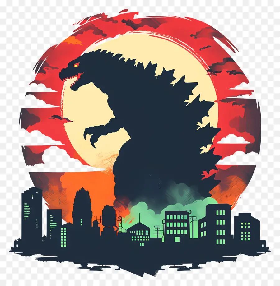 Godzilla，Destruição Da Cidade PNG