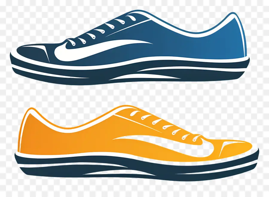 Sneakers，Azul E Amarelo PNG