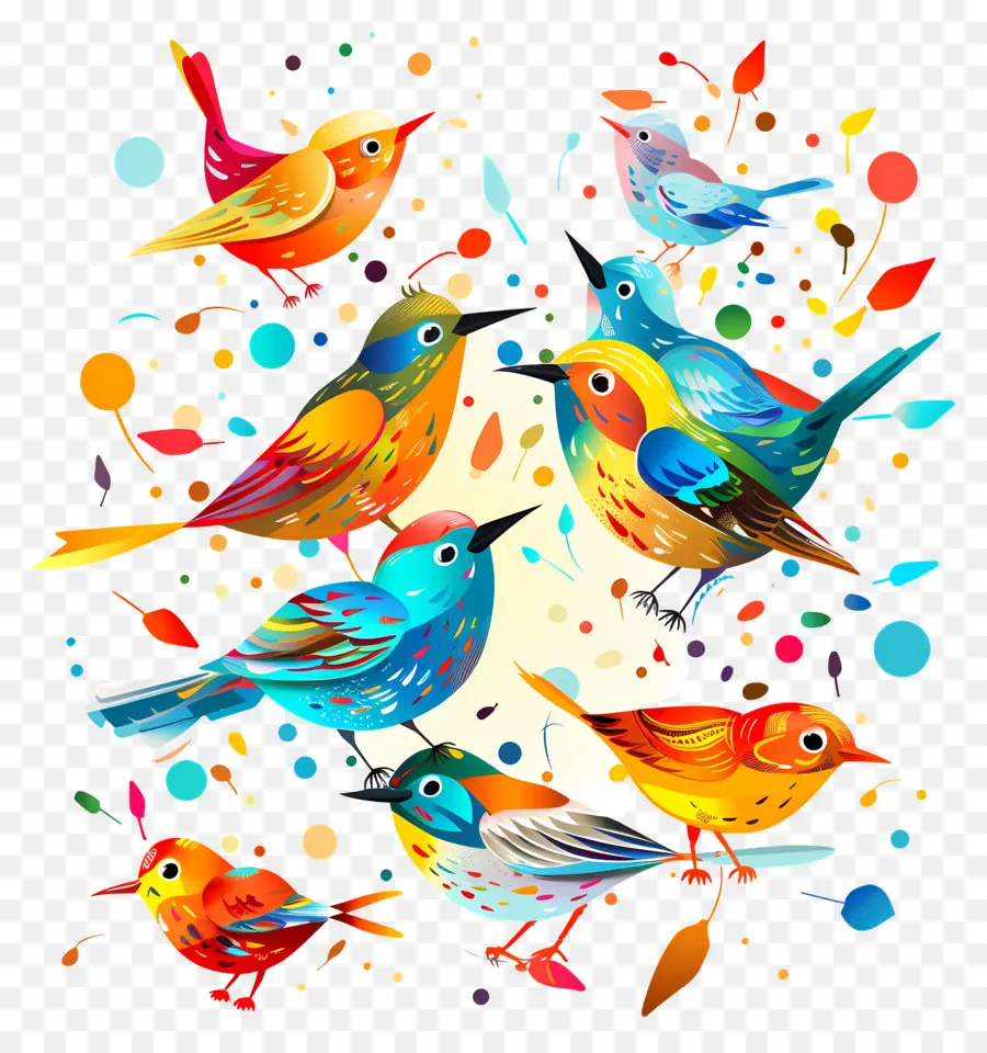 Pássaro Dia，Pássaros Coloridos PNG