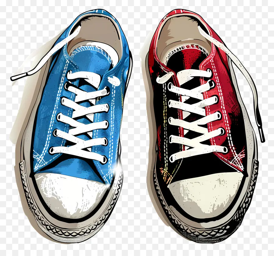 Sneakers，Tênis Vermelho E Azul PNG
