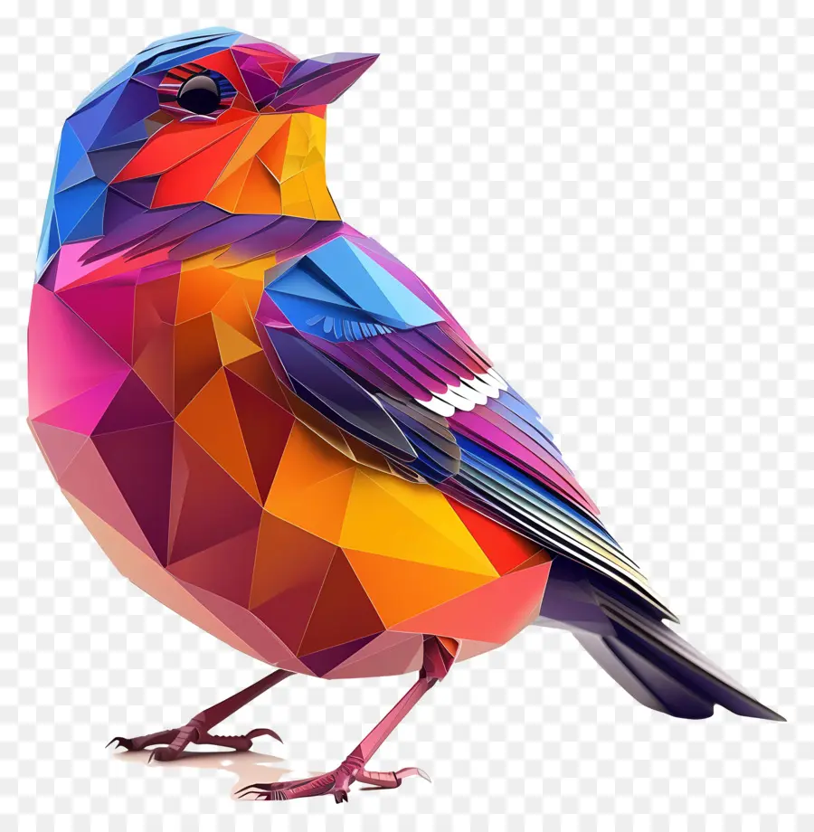 Pássaro Dia，Low Poly Arte PNG