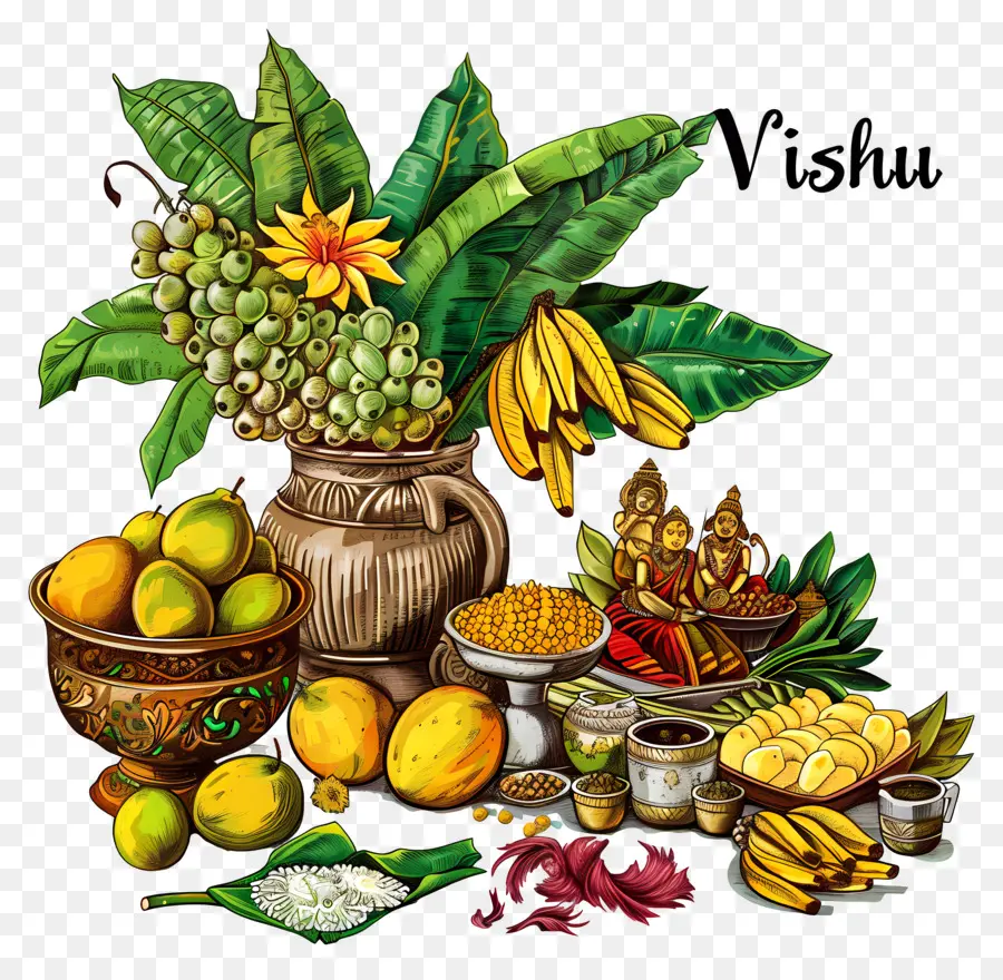 Feliz Vishu，Fruits PNG