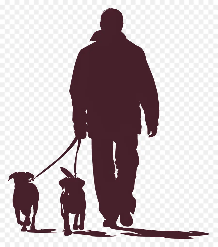 Silhueta De Cachorro，Homem Com Cachorros PNG