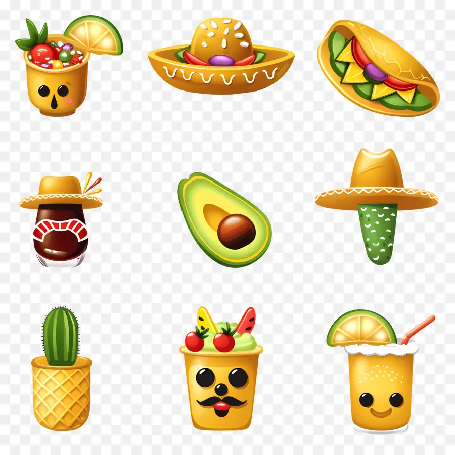 Cinco De Mayo，Emojis De Comida PNG