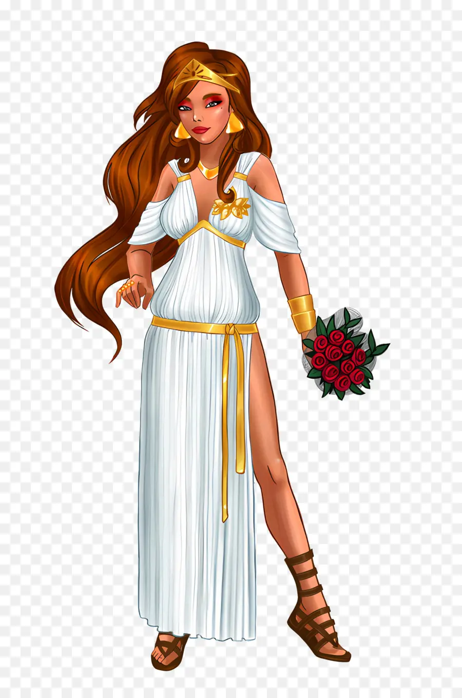 Grego Antigo，Mulher De Vestido Branco PNG