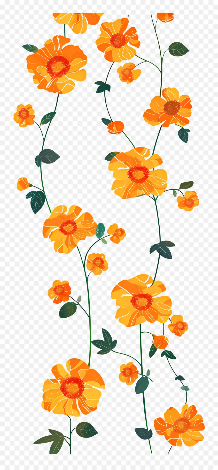 Marigold Garland，Flores De Laranja PNG