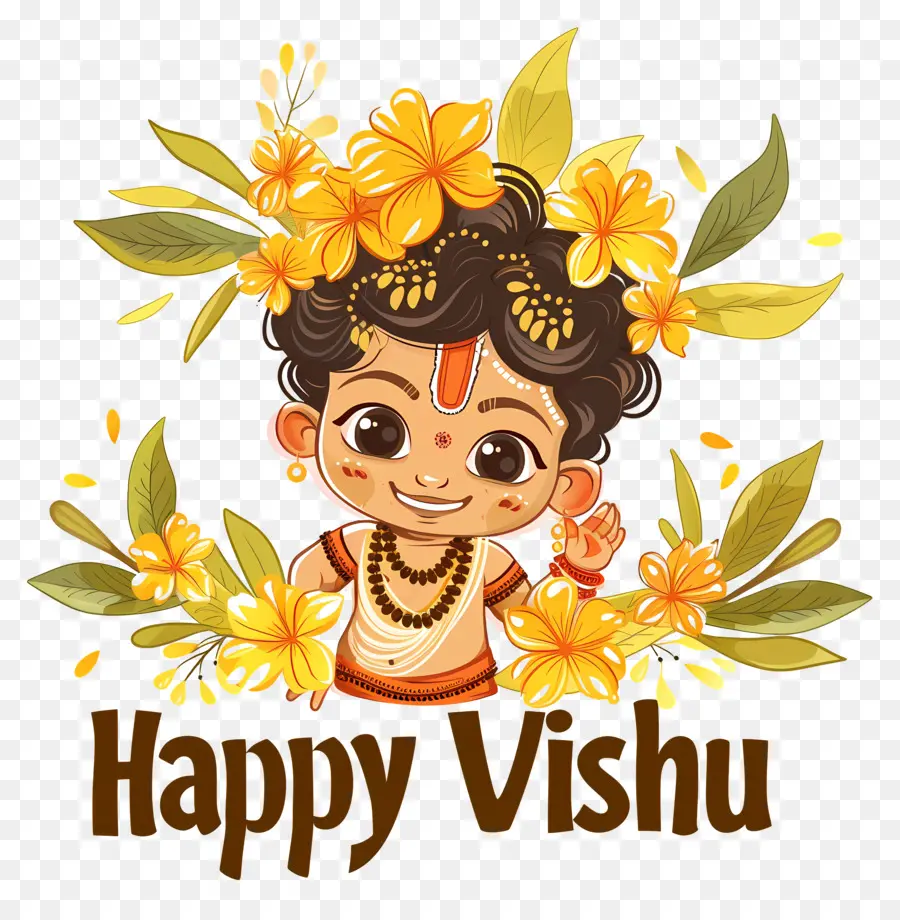 Feliz Vishu，Criança PNG