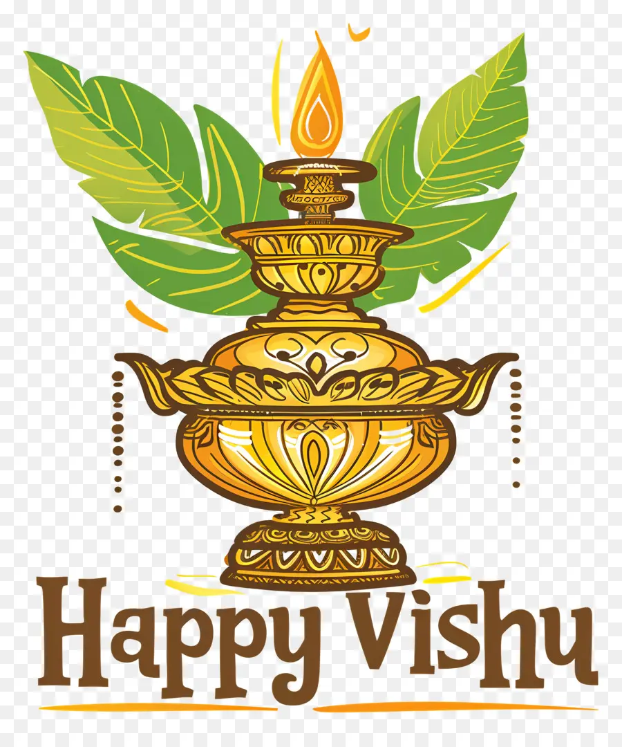 Feliz Vishu，Castiçal PNG