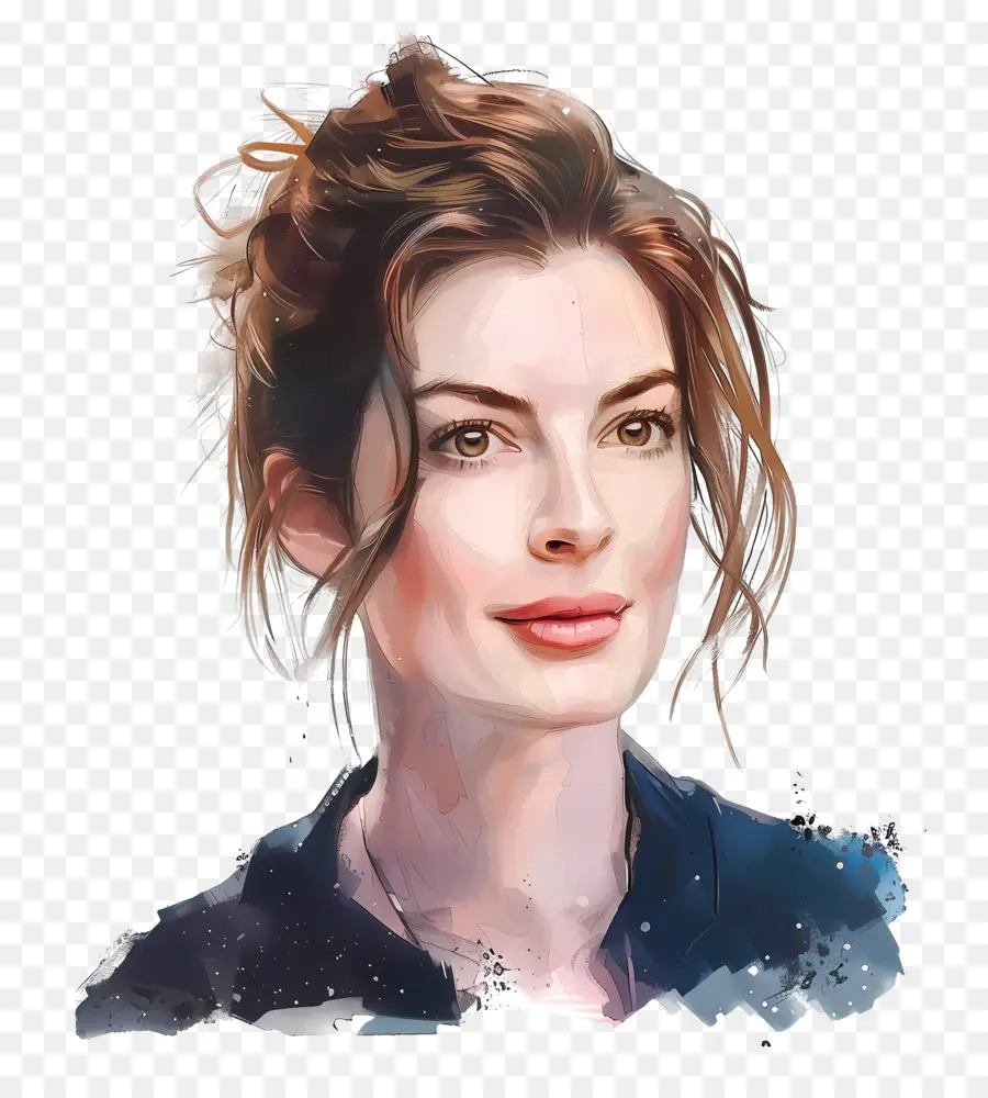 Anne Hathaway，Pintura Digital PNG