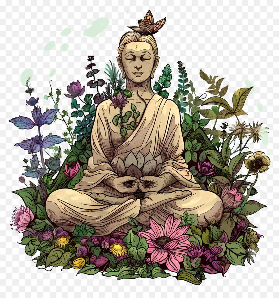 Dia Da Meditação Do Jardim，Posição De Lótus PNG
