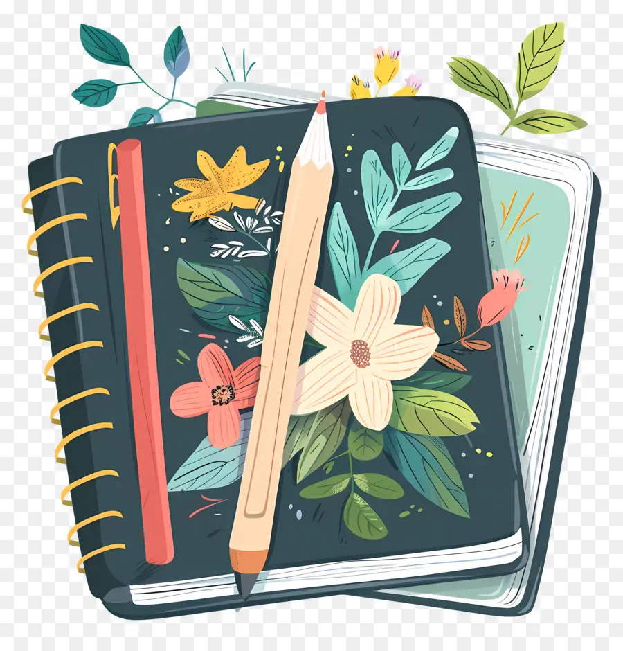 Notebook，Flores PNG
