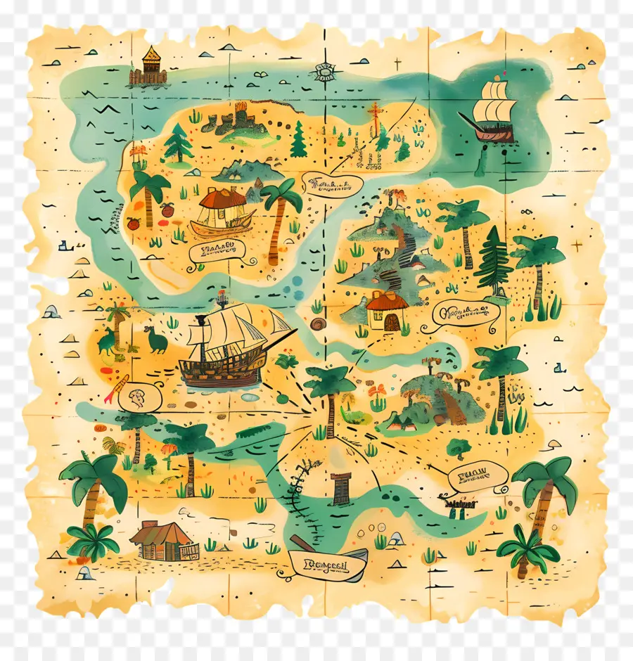 Mapa Do Tesouro，Pirata Mapa PNG