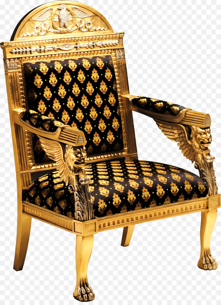 Sofá，Trono Dourado PNG