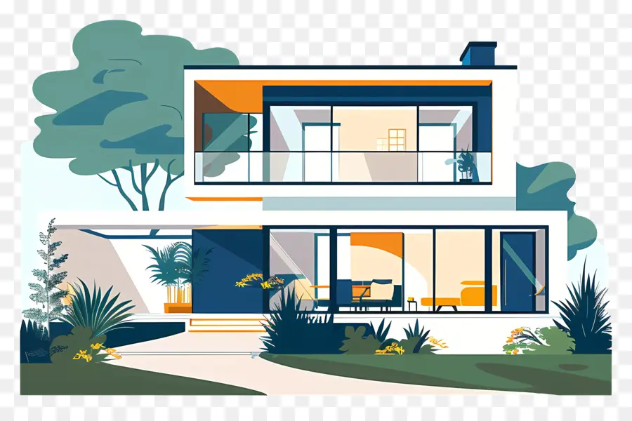 O Modern House，Design Minimalista PNG