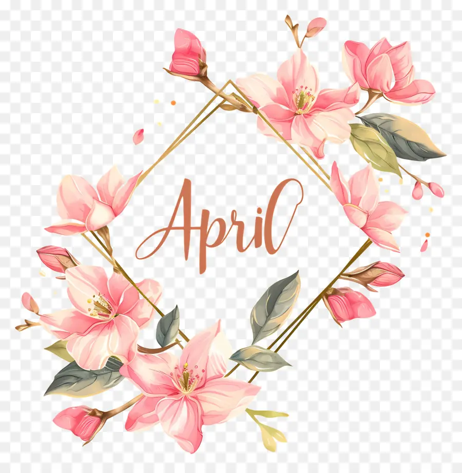 Olá Abril，Arranjo Floral PNG