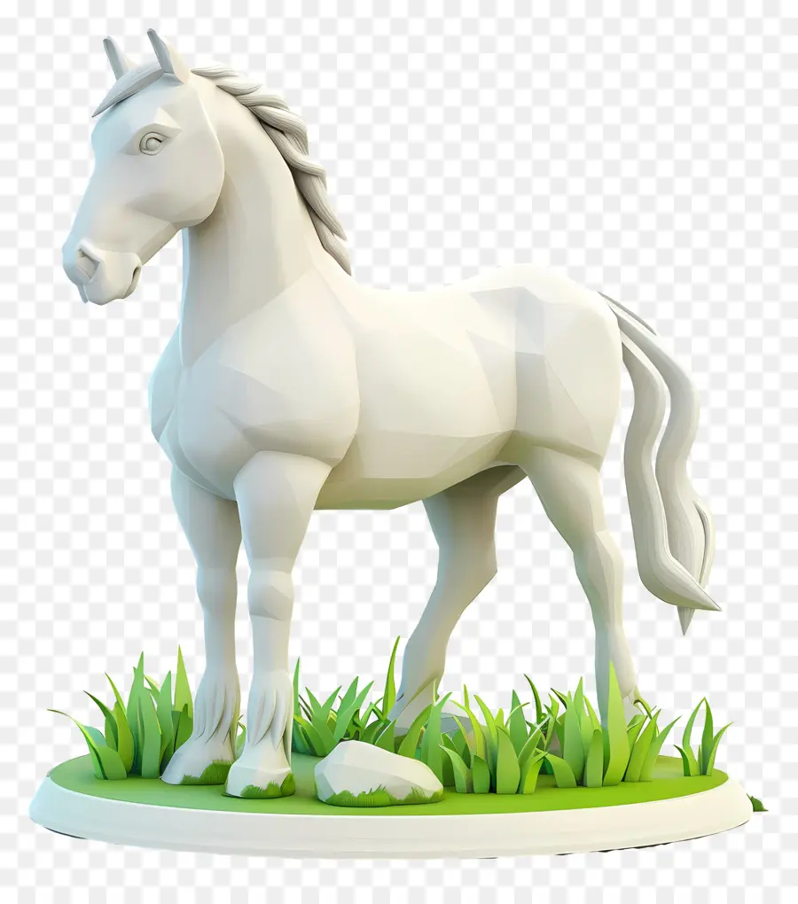 Cavalo Branco，Estátua PNG