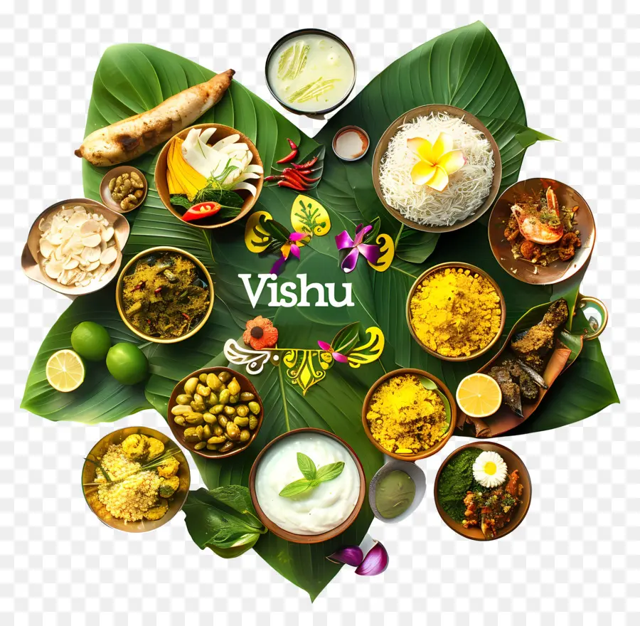 Feliz Vishu，A Comida Do Prato PNG
