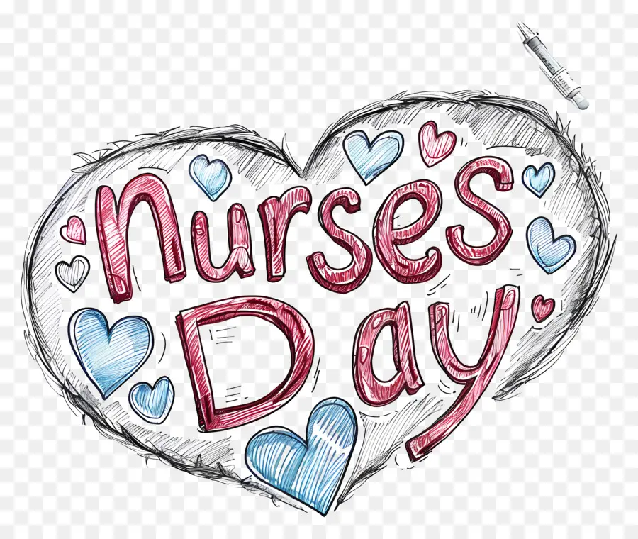 Enfermeiras Dia，Corações PNG