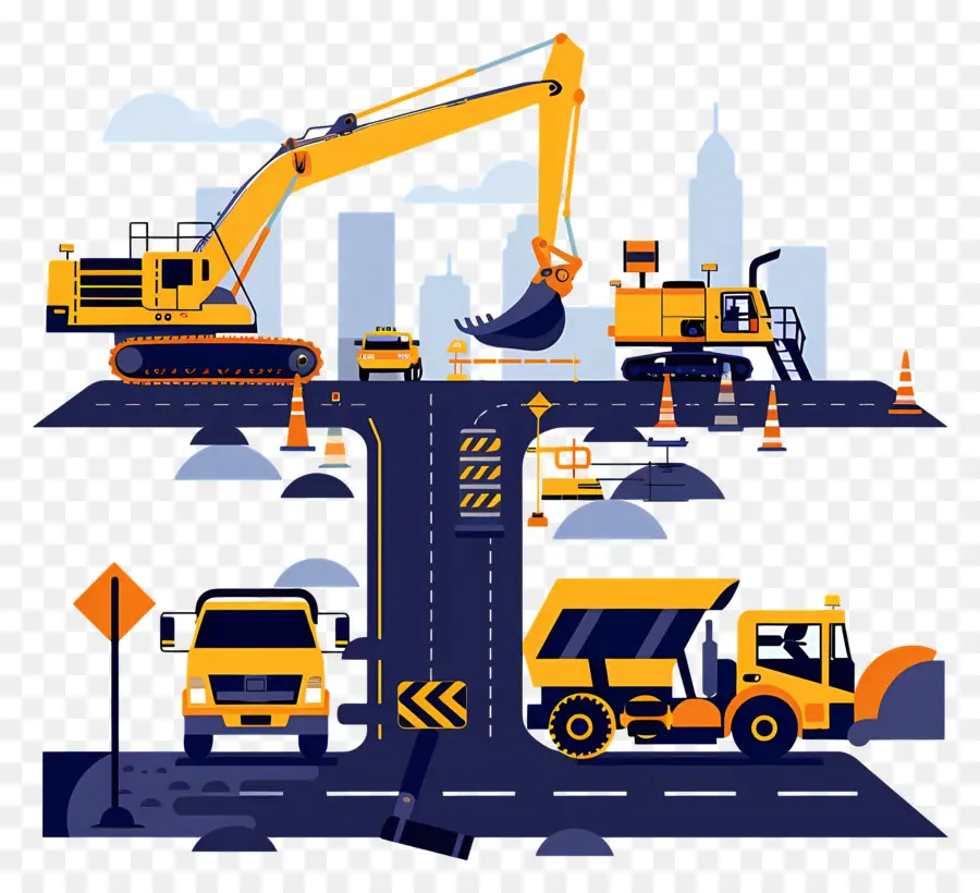 Construção De Estradas，Máquinas De Construção PNG