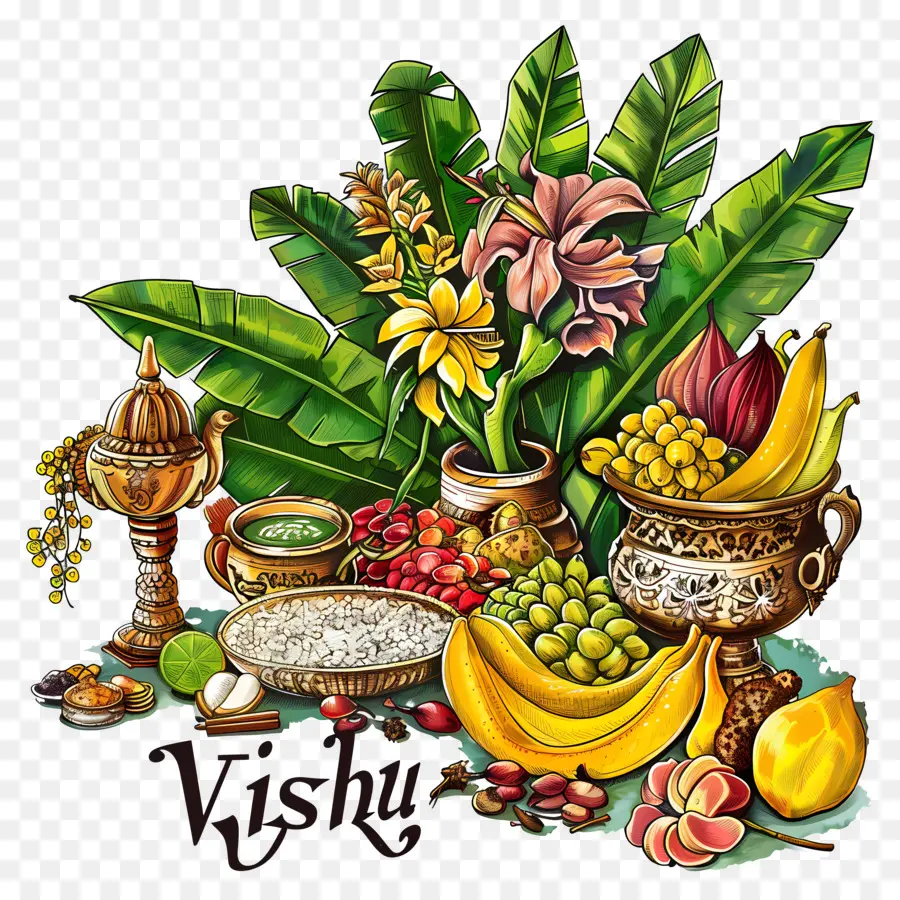 Feliz Vishu，Fruits PNG