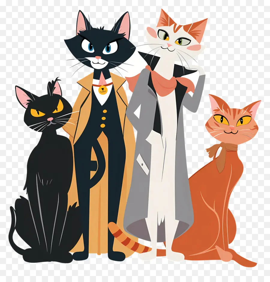 Aristogatos，Gatos Em Roupas PNG