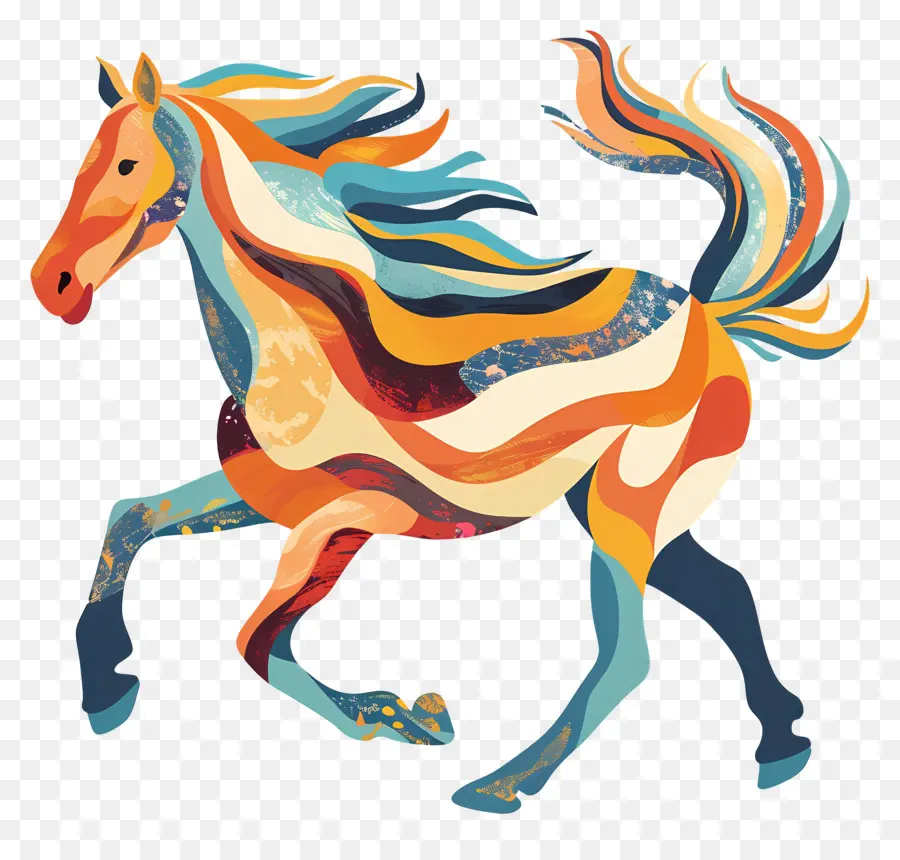 Corrida De Cavalos，Cavalo Colorido PNG