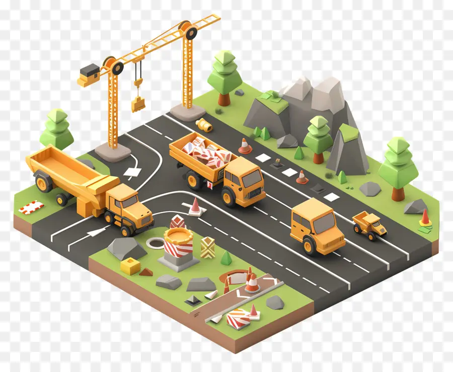 Construção De Estradas，Caminhões PNG