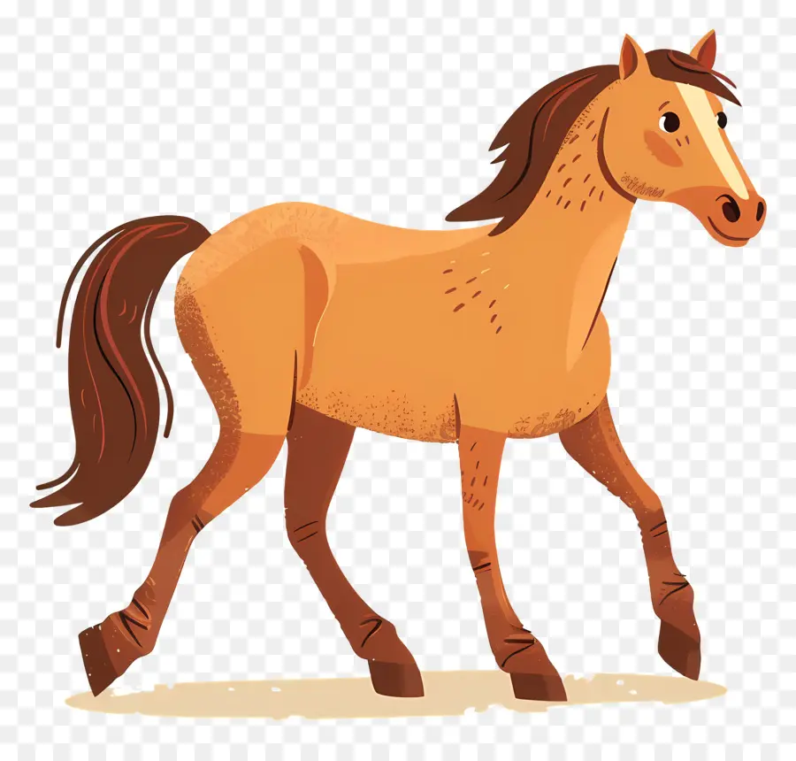 Desenho Animado Cavalo，Cavalo Castanho PNG