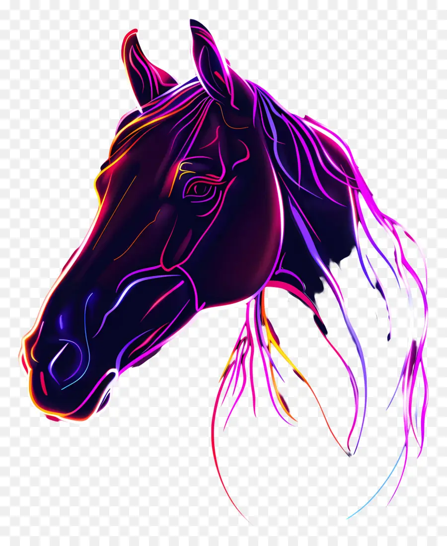 Desenho Animado Cavalo，Cavalo Neon PNG