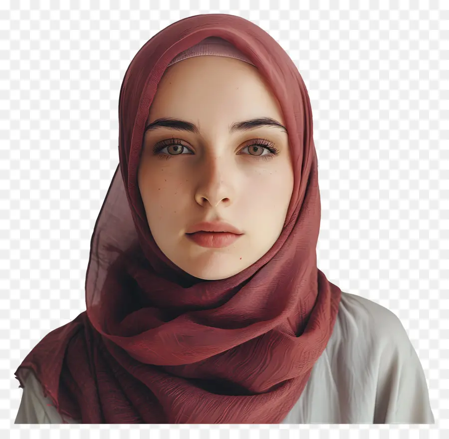 Hijab Mulher，Cachecol Cor De Rosa PNG