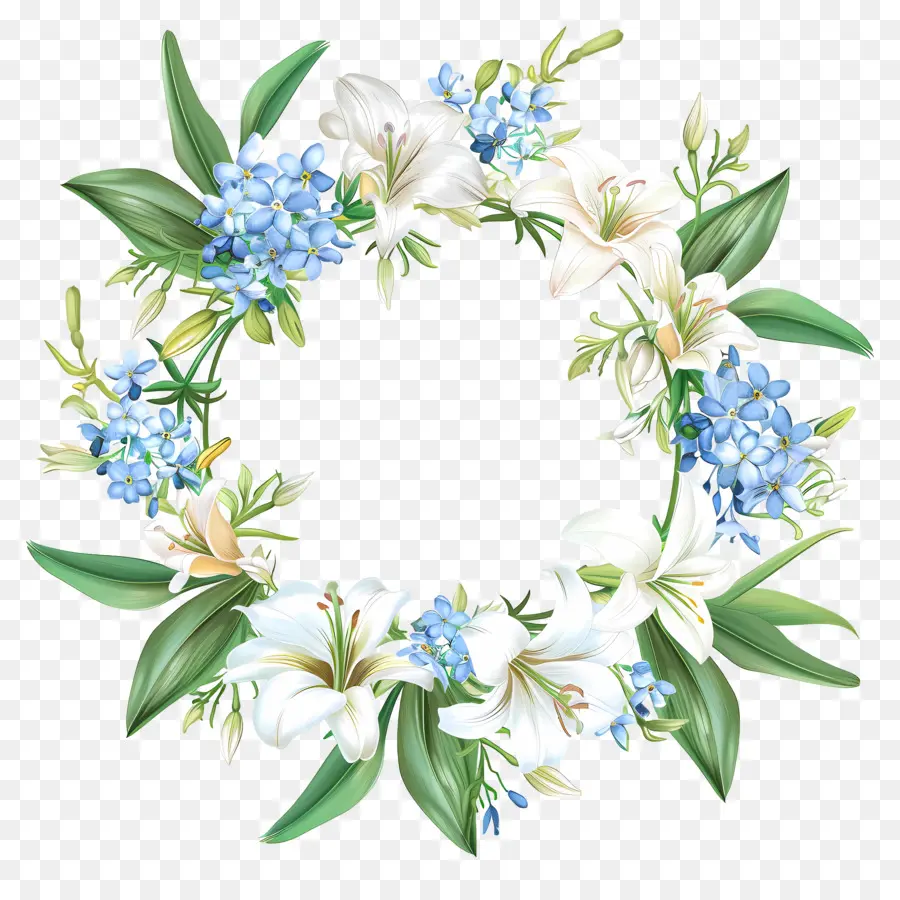 Grinalsa Floral Arredondada，Branco Coroa De Flores PNG