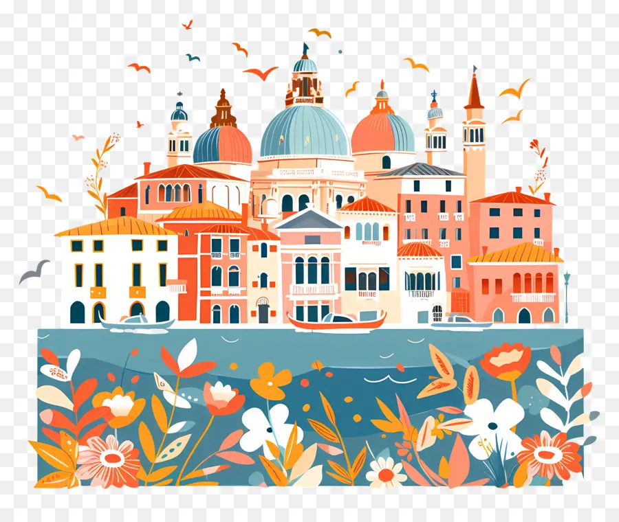 Itália Veneza，Pintura Impressionista PNG