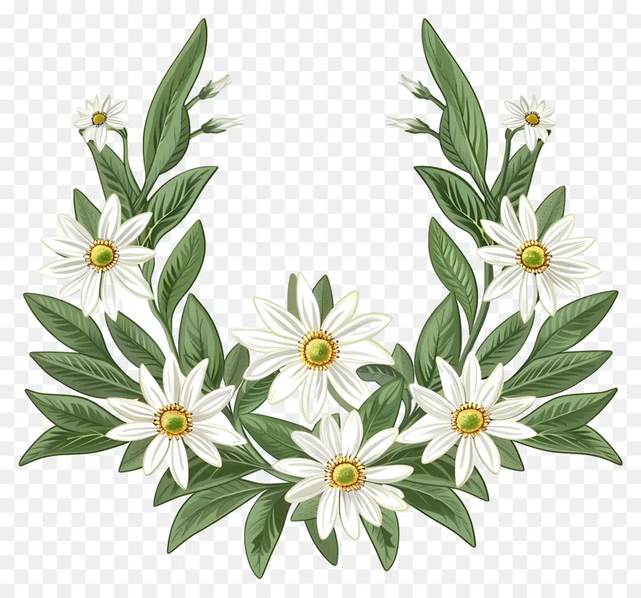 Edelweiss，Daisies Brancos PNG