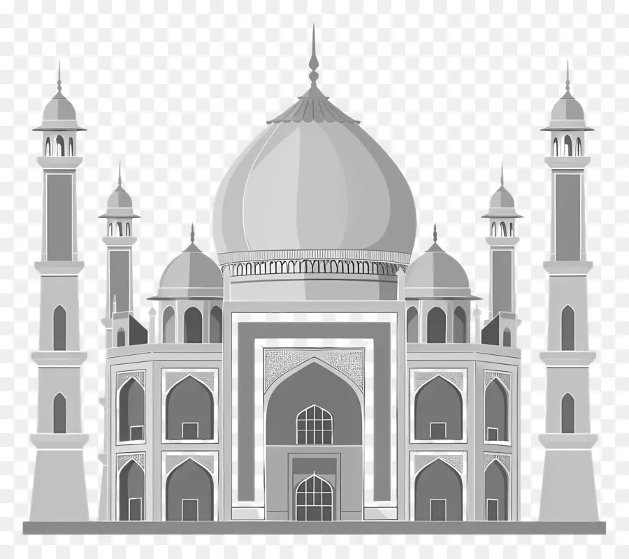 Mesquita Silhueta，Taj Mahal PNG