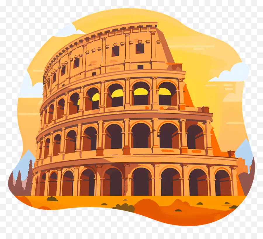 Itália Coliseu，Anfiteatro Romano PNG
