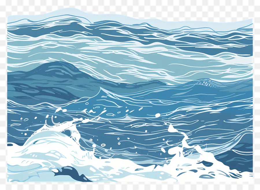 Superfície Da água，Pintura Em Aquarela PNG