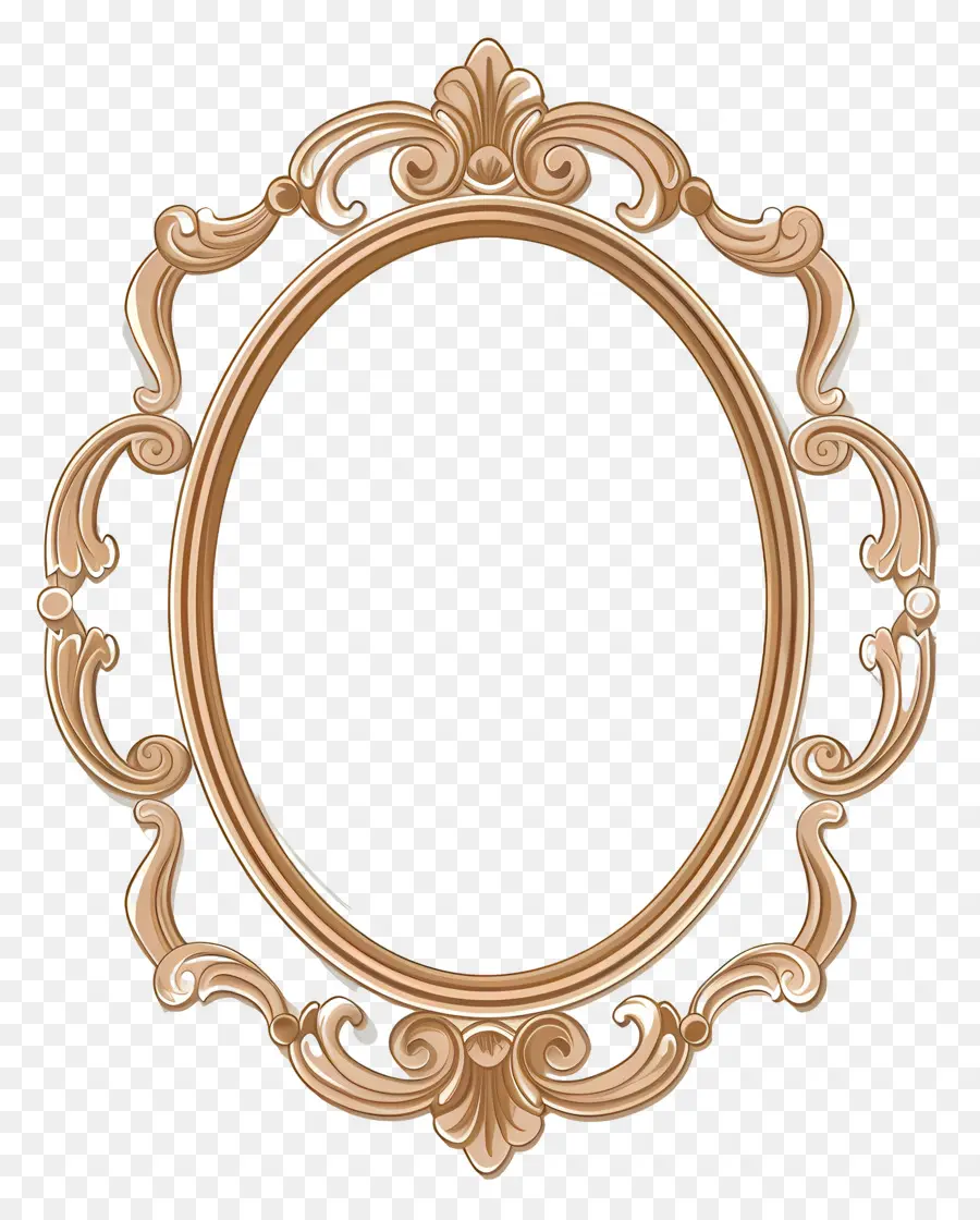 Moldura Oval，Golden Frame PNG