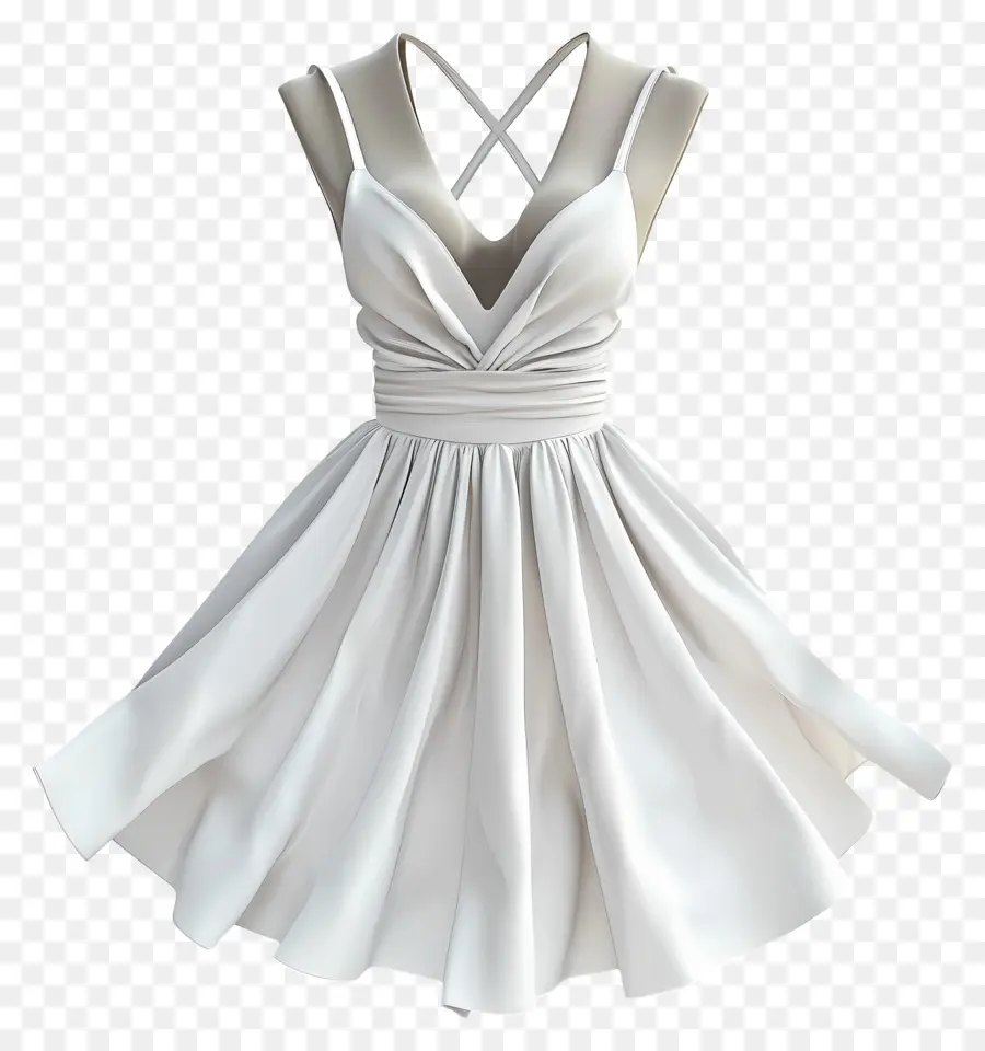 Vestido Casual，Vestido Branco PNG