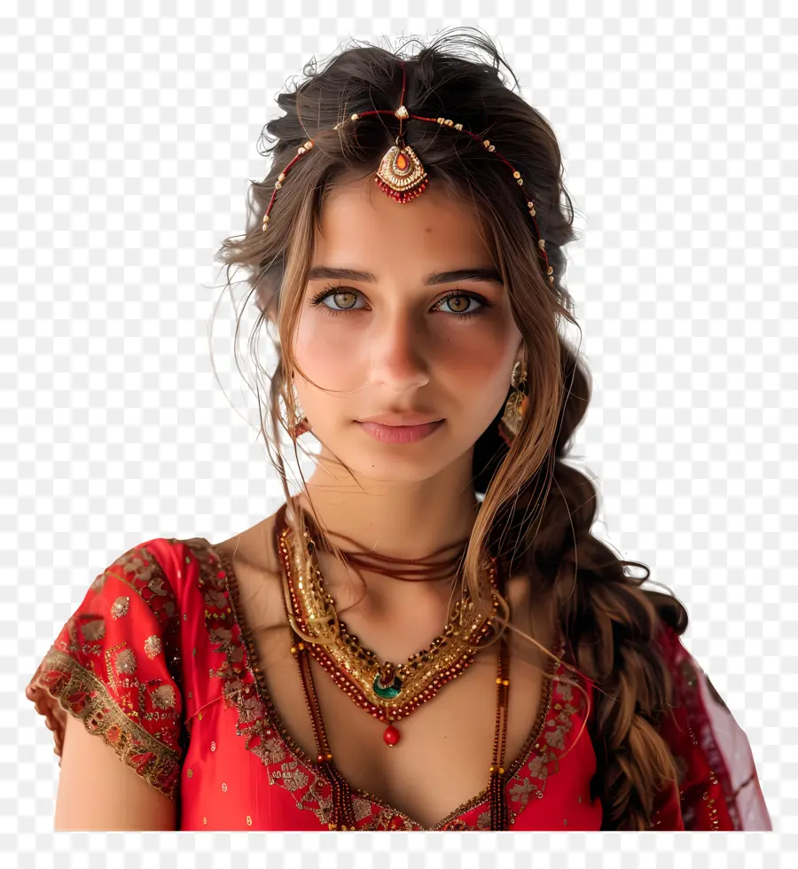 Menina De Vestido Indiano，Moda Indiana PNG