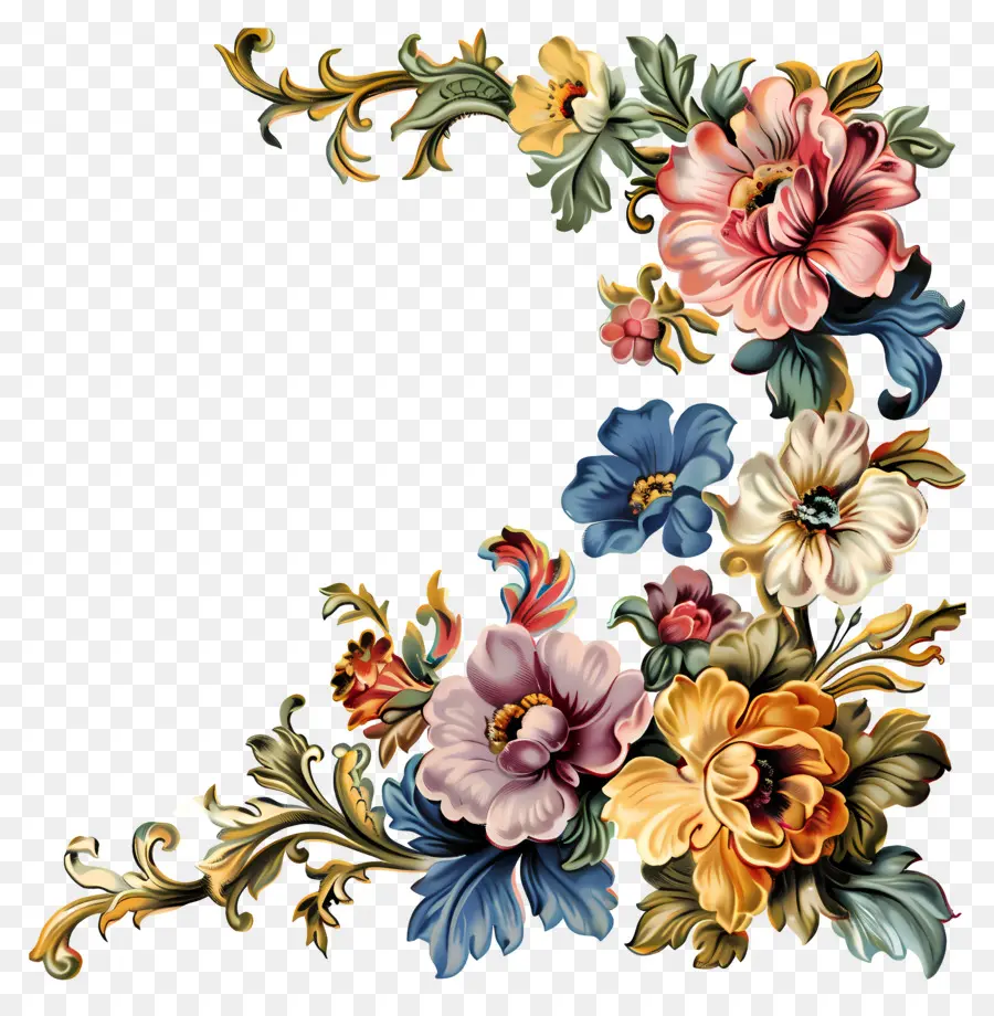 Canto，Floral Moldura PNG