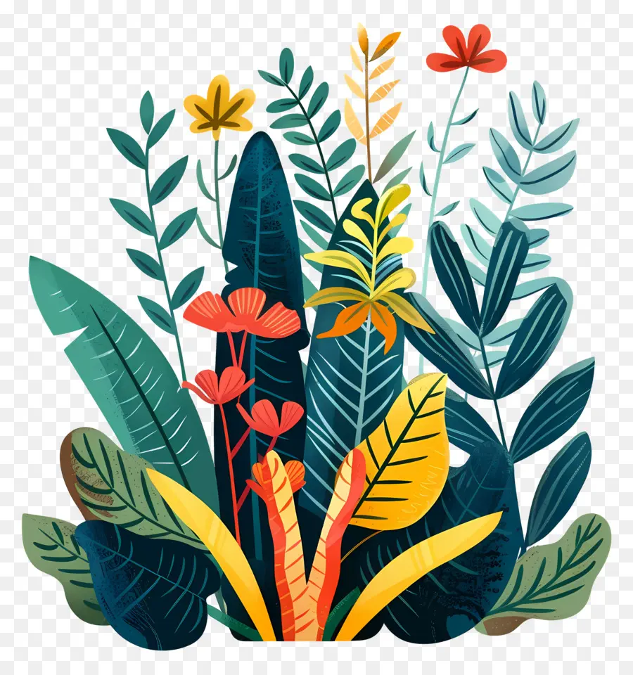 Plantas Coloridas，Folhas PNG