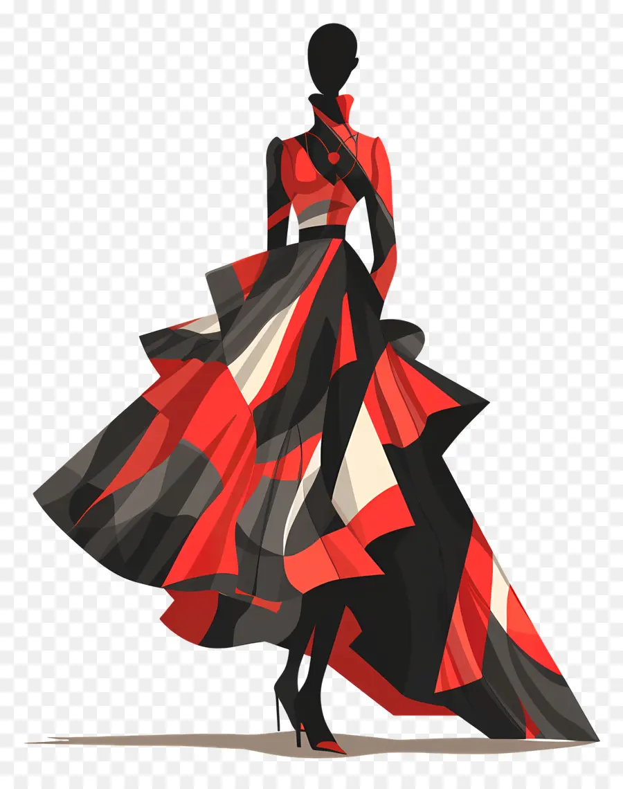 Moda Vestido，Preto E Branco De Moda PNG